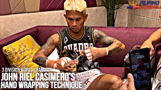 HOW CASIMERO WRAPS HIS HANDS BEFORE A CHAMPIONSHIP FIGHT  Casimero vs Sanchez [upl. by Aima]