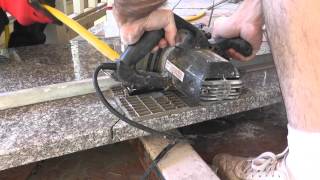 How To Install Granite Countertops On A Budget  Part 3  Cut amp Fit With A Circular Saw [upl. by Elrak555]