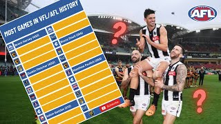 All Time Most Games Played in VFLAFL History AFL Trivia [upl. by Boj890]