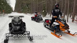 Ski Doo 850 Renegade vs Ski Doo 900 ace turbo vs Ski Doo Summit 850 drag race [upl. by Imoian]