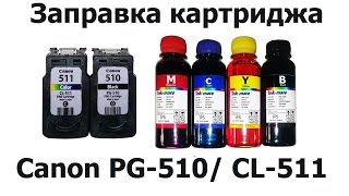 Заправка Canon PG510 CL511 Пошаговая инструкция [upl. by Ettevol]