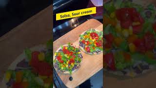 Mexican Tostada  Veggie Black Bean Tostada  How to make Tostadas  Shrutis Veg Special Shorts [upl. by Husch]