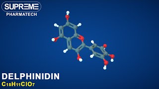 Delphinidin  C15H11ClO7  3D molecule [upl. by Grous]