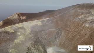 Peak view at volcano crater Vulcano Aeolian islands Sicily Italy [upl. by Yasdnil]