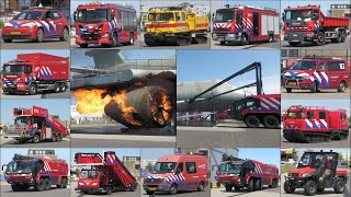 75 jaar brandweer SCHIPHOL AIRPORT Unieke presentatie van voertuigen  Demonstratie vliegtuigbrand [upl. by Eeleimaj]