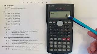 Casio FX 350 MS mean variance standard deviation computation [upl. by Eniarda]