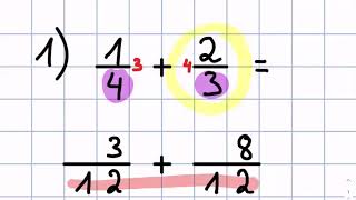 Ungleichnamige Brüche addieren Übung [upl. by Adekram]