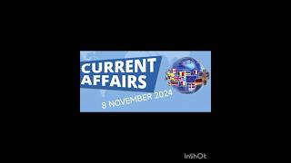 Daily current affairs 8th November 2024shorts currentaffairs english [upl. by Aicercal]