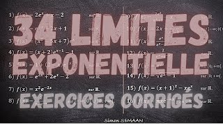 34 LIMITES de fonctions  Exponentielle  Exercices corrigés BAC [upl. by Adnahs]