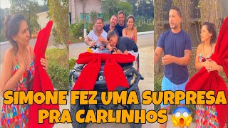 🔥 SIMONE MENDES FEZ UMA SURPRESA PRA CARLINHOS MAIA 😱 TODOS CHORARAM 😫🙏🏼 [upl. by Tobi170]