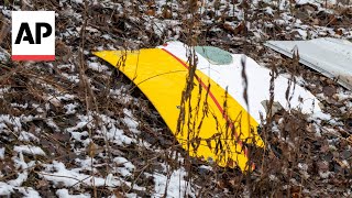 Video shows DHL cargo plane crashing into house in Lithuania [upl. by Yeldud]