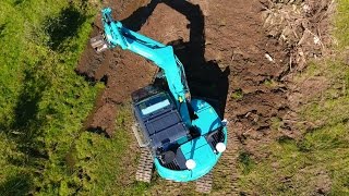 Kobelco SK75SR offset giek van Kuypers in de praktijk [upl. by Anagrom]