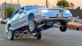 Lowrider Classic Cars Hopping Bouncing amp Cruising in Los Angeles California [upl. by Derr526]