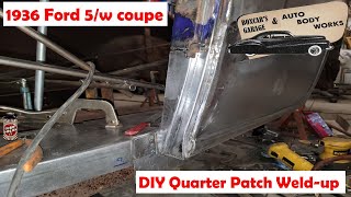 1936 Coupe Quarter Patch Fab and Install [upl. by Eseryt786]