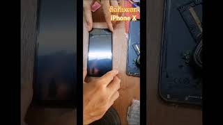 ຕິດກັນແຕກiPhone x smartphone cellphonerepair carphone tutorial review shorts [upl. by Akcirret]