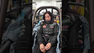 Angelle Sampey getting fitted for her TOP FUEL car [upl. by Aderf]