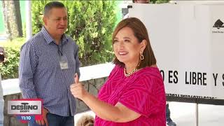 Los candidatos a la jefatura de Gobierno de la CDMX emiten su voto  Destino 2024 [upl. by Gnas73]