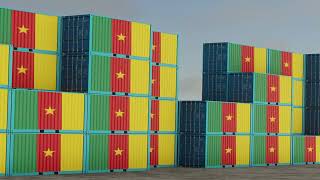 Cameron export import container stock footage [upl. by Doug751]