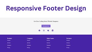 Discover the Secret to Stunning Responsive Footer Design  HTML CSS and Bootstrap 5 [upl. by Glyn]