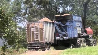 BRUKS 8052 on Timberpro 830 B transport and hardwood chipping Texas USA [upl. by Marron]