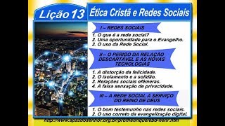 Lição 13 Ética Cristã e Redes Sociais comp82min 2Tr18 Pr Henrique EBD NA TV [upl. by Margareta]