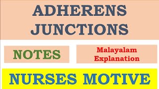 Adherens Junction explained in malayalam with notesNURSES MOTIVE [upl. by Ashman]