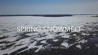 Snowmelt has started Spring planting is coming soon Aerial field shots near Grand Forks ND [upl. by Ettelorahc]