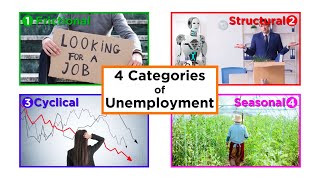 Types of Unemployment Frictional Structural Cyclical and Seasonal [upl. by Yttig574]