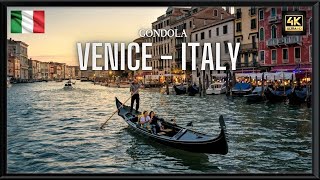 Gondola Ride  GRAND CANAL Sunset Best Time To Enjoy Gondola In Venice Italy Travel Vlog 4K HDR [upl. by Elbertina]