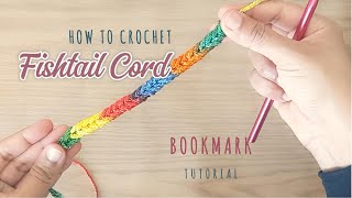 Crochet Fishtail Cord Bookmark  Fishtail Braid [upl. by Jarrod941]