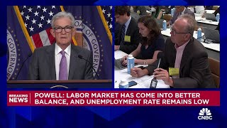 Fed Chair Powell Rate cut could be on table at September meeting if inflation keeps moving down [upl. by Ayhtak]