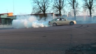 Straight Piped Mercedes E420 CDI Burnout [upl. by Drucill]