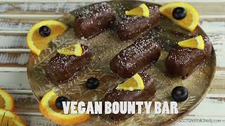 Vegan Coconut amp Chocolate Bounty Bar With Only 3Ingredients [upl. by Annauqal]