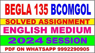 begla 135 BCOMGOL solved assignment 2024  begla 135 solved assignment in english 202324 [upl. by Fredel779]