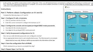 Packet Tracer 276  Implement Basic Connectivity NET 125 [upl. by Symon]