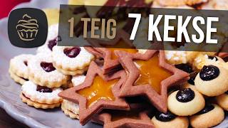 Bunter Keksteller aus nur 1 Basisteig  Weihnachtsplätzchen Rezepte [upl. by Gilbertine]