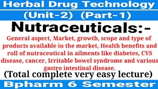 Nutraceuticals। general aspect। Market growth। scope amp type of product market।Herbal drug technology [upl. by Baler697]