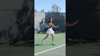 Forehand and backhand motion based on your dominant eye With Rachel Stuhlmann tennislove tennis [upl. by Roselane]