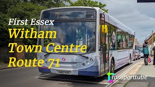 Witham Town Centre  First Essex 71  Realtime [upl. by Eseerahs241]