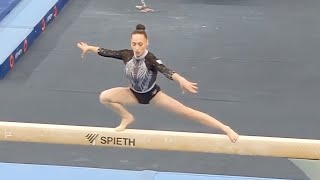 Kaylia Nemour ALG 🇩🇿🇫🇷  HUGE 14533 Beam Top Qualifying score  Baku World Cup 2024 [upl. by Felise]