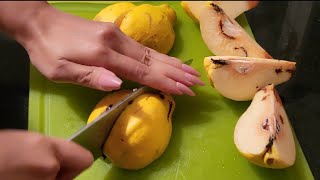 ASMR Cutting quincy fruit  coing [upl. by Weldon]