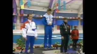 Winter Olympic Games Calgary 1988  500 m prize giving ceremony 1 Mey 2 Ykema 3 A Kuroiwa [upl. by Mahan965]