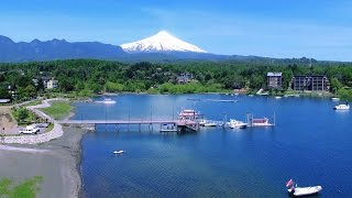 Pucón Playa lago volcán Villarrica Araucanía Sur de Chile 4K UHD HDR Drone Temuco Vista Aérea [upl. by Magdalena]