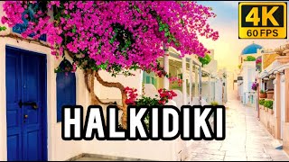 Halkidiki Greece walking tour in 4k 60FPS Halkidiki Greece [upl. by Anilah758]