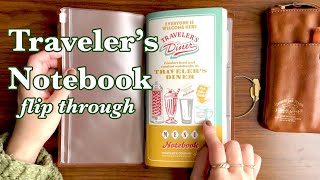 Traveler’s Notebook Diner  Full Flip Through  TN Creative Journal Memory Keeping [upl. by Giarg]