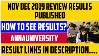 NOV DEC 2019 REVIEW RESULTS PUSBLISHED  ANNAUNIVERSITY  MECHALEX [upl. by Nahc]