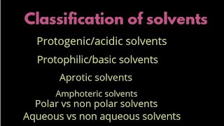 Classification of solventsNon aqueous solventsUrduHindi [upl. by Carlen]