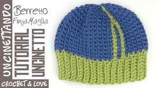 Tutorial Berretto ad Uncinetto  Finta Maglia Rasata sub Eng y Esp [upl. by Ivett]