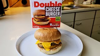 IM NEW DOUBLE CHEESE BURGER REVIEW ALDI [upl. by Zehcnas]