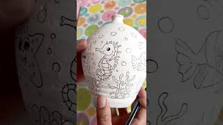 clay piggy Bank colouredmitti ka gullak art and crafteasy YouTube shotsshorts [upl. by Akcir]